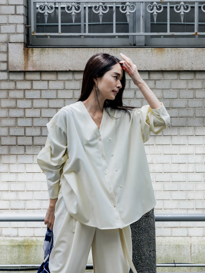Yvette /secret heart shirt  jacket-Écru