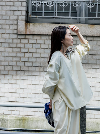 Yvette /secret heart shirt  jacket-Écru