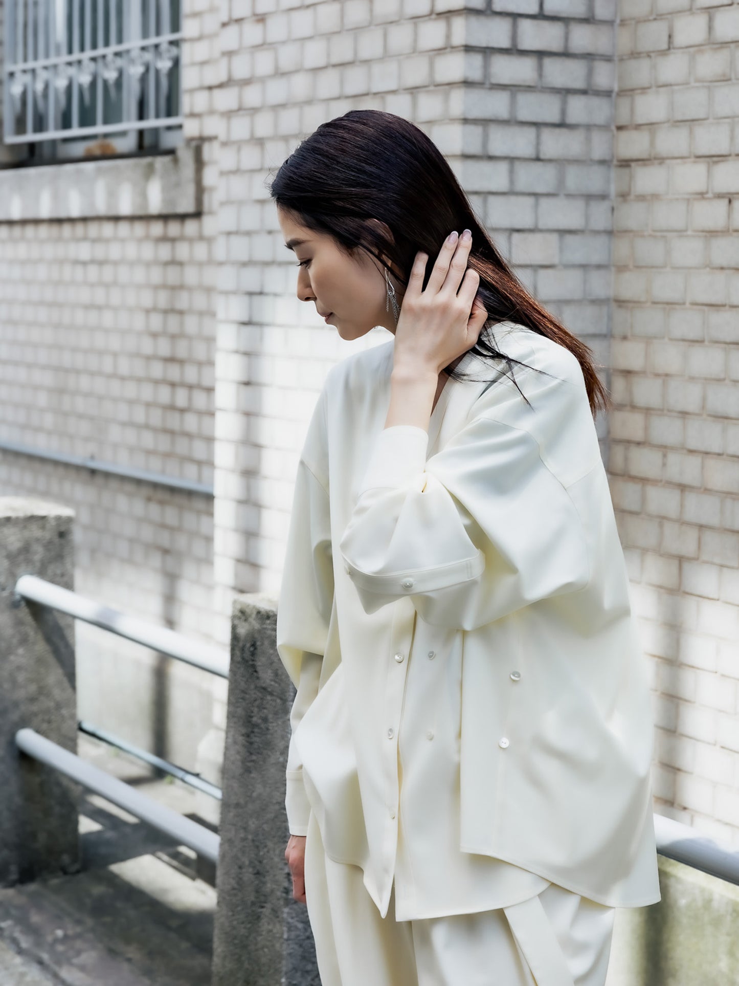 Yvette /secret heart shirt jacket-Écru