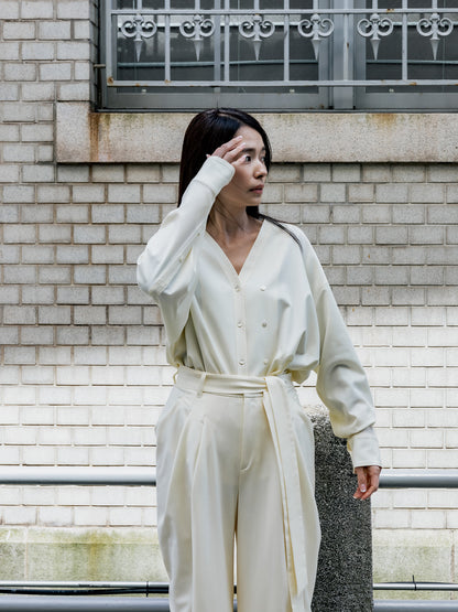Yvette /secret heart shirt  jacket-Écru