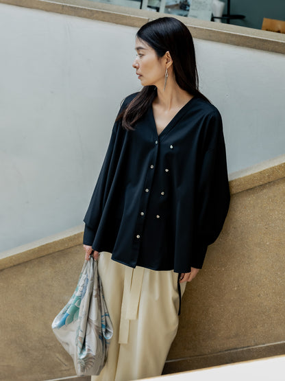 【予約販売】Yvette /secret heart shirt  jacket-Black