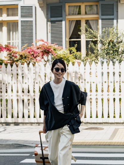 【予約販売】Yvette /secret heart shirt  jacket-Black