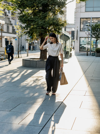【予約販売】Sophia /drape pants-Black