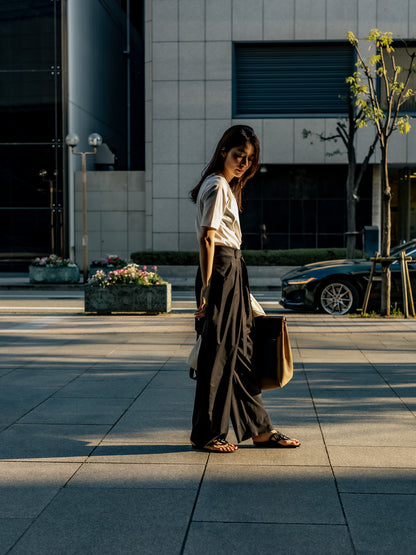 【予約販売】Sophia /drape pants-Black