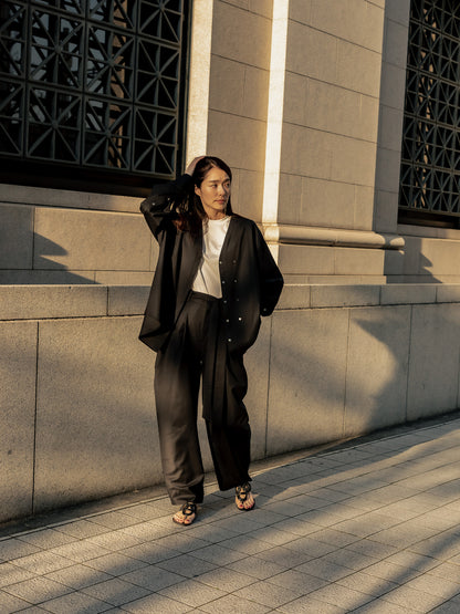 【予約販売】Sophia /drape pants-Black