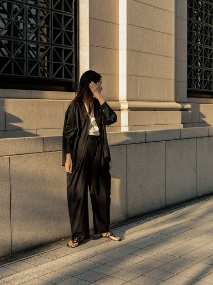 【予約販売】Yvette /secret heart shirt  jacket-Black