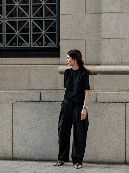 【予約販売】Sophia /drape pants-Black