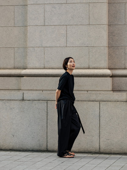 【予約販売】Sophia /drape pants-Black